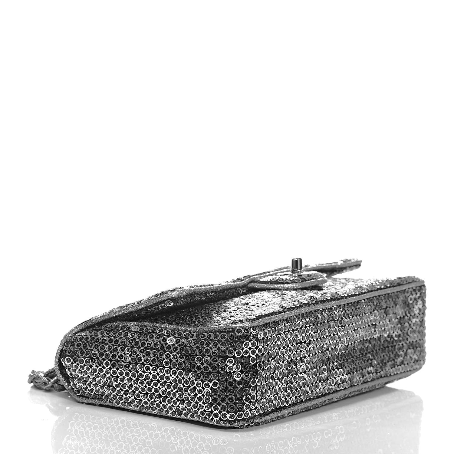 Chanel Sequin East West Flap Dark Silver 4 of 10