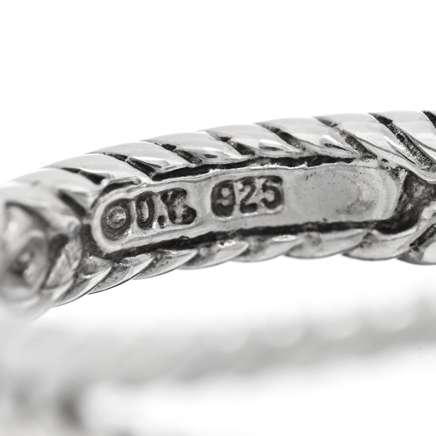 David Yurman Sterling Silver Diamond Green Onyx 7mm Petite Albion Ring 52 6 4 of 4