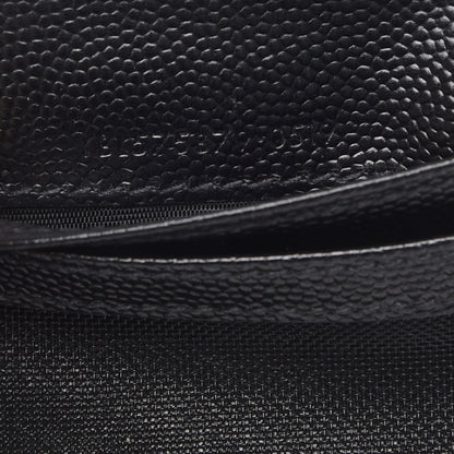 Saint Laurent Grain De Poudre Matelasse Chevron Monogram Zipped Card Case Black 5 of 7
