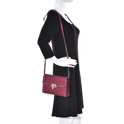 Valentino Garavani Pebbled Calfskin Medium Rockstud Flip Lock Crossbody Bag Camelia 2 of 7