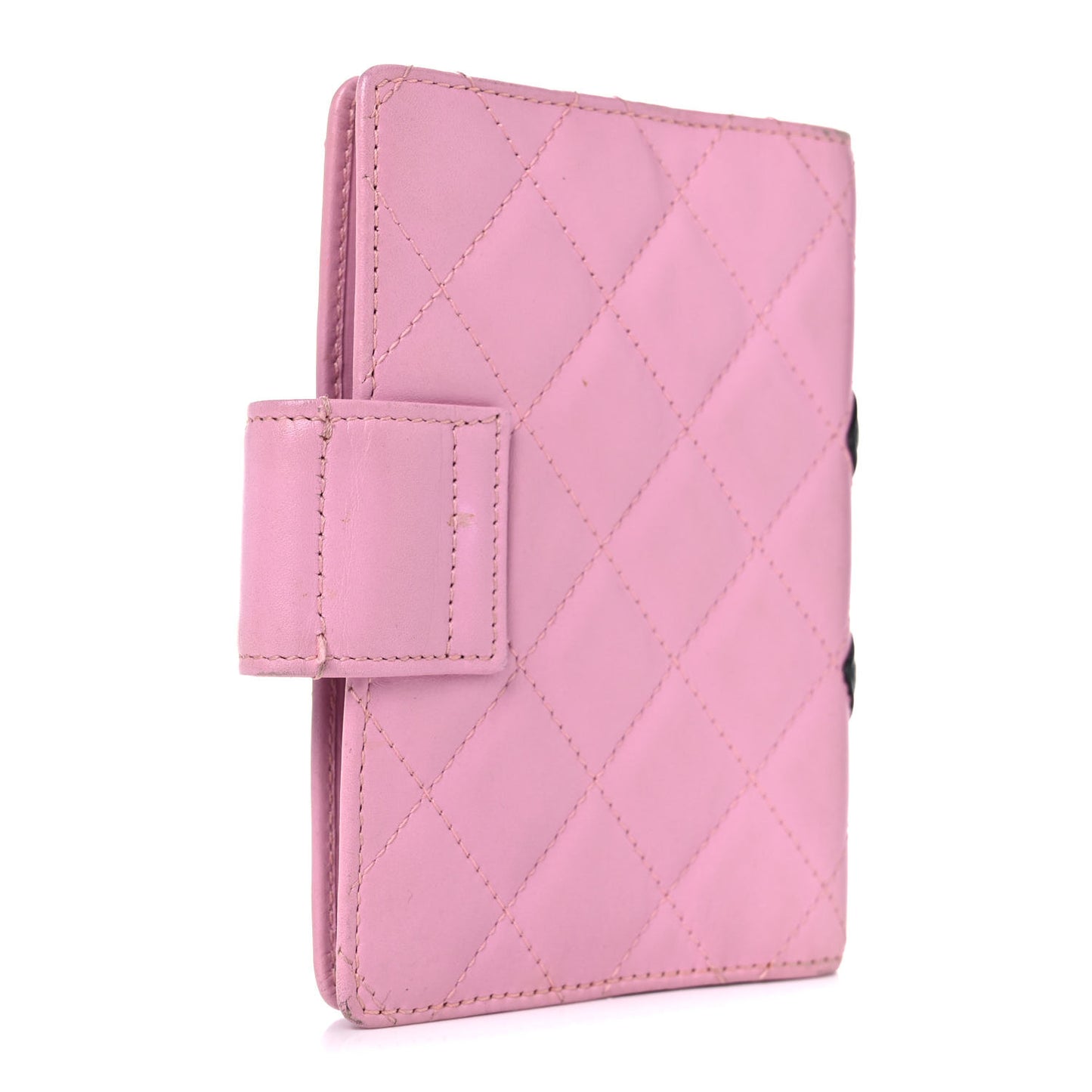 Calfskin Quilted Small Cambon Agenda Planner Pink