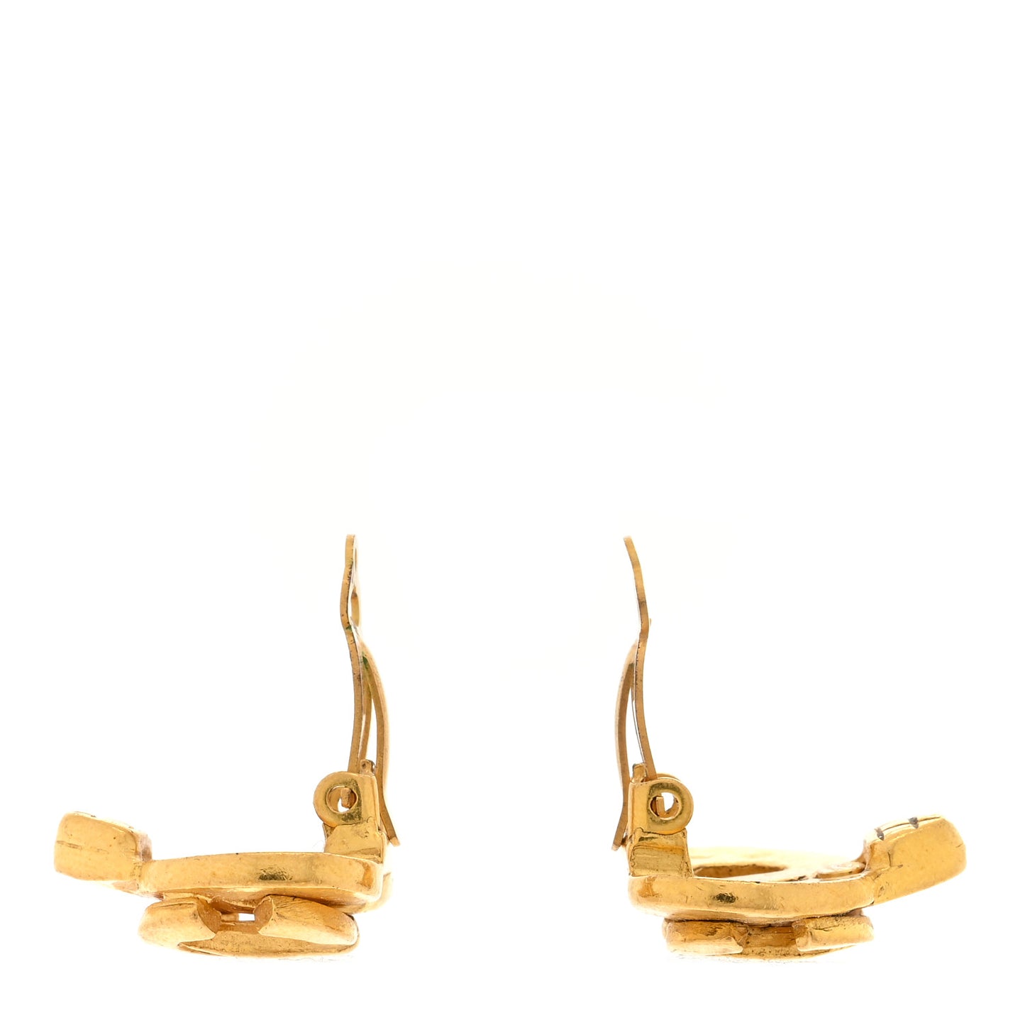 CC Heart Clip On Earrings Gold