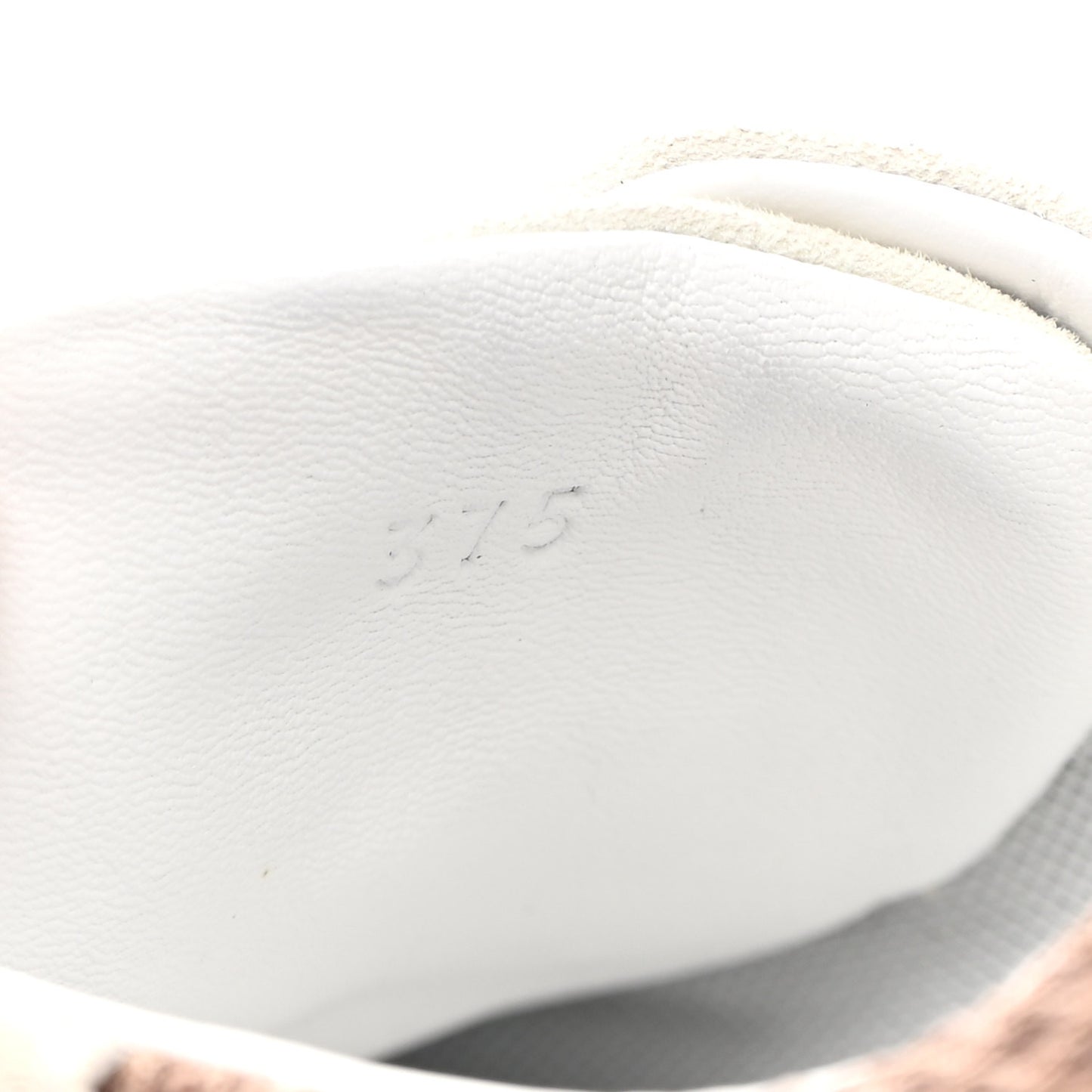 Air Mesh Suede Goatskin Bouncing Sneakers 37.5 Beige Argile White
