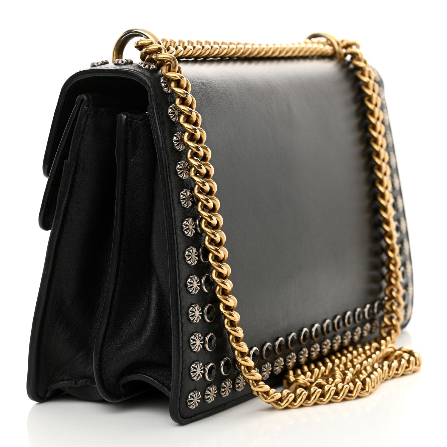 Gucci Calfskin Studded Small Dionysus Shoulder Bag Black 3 of 14