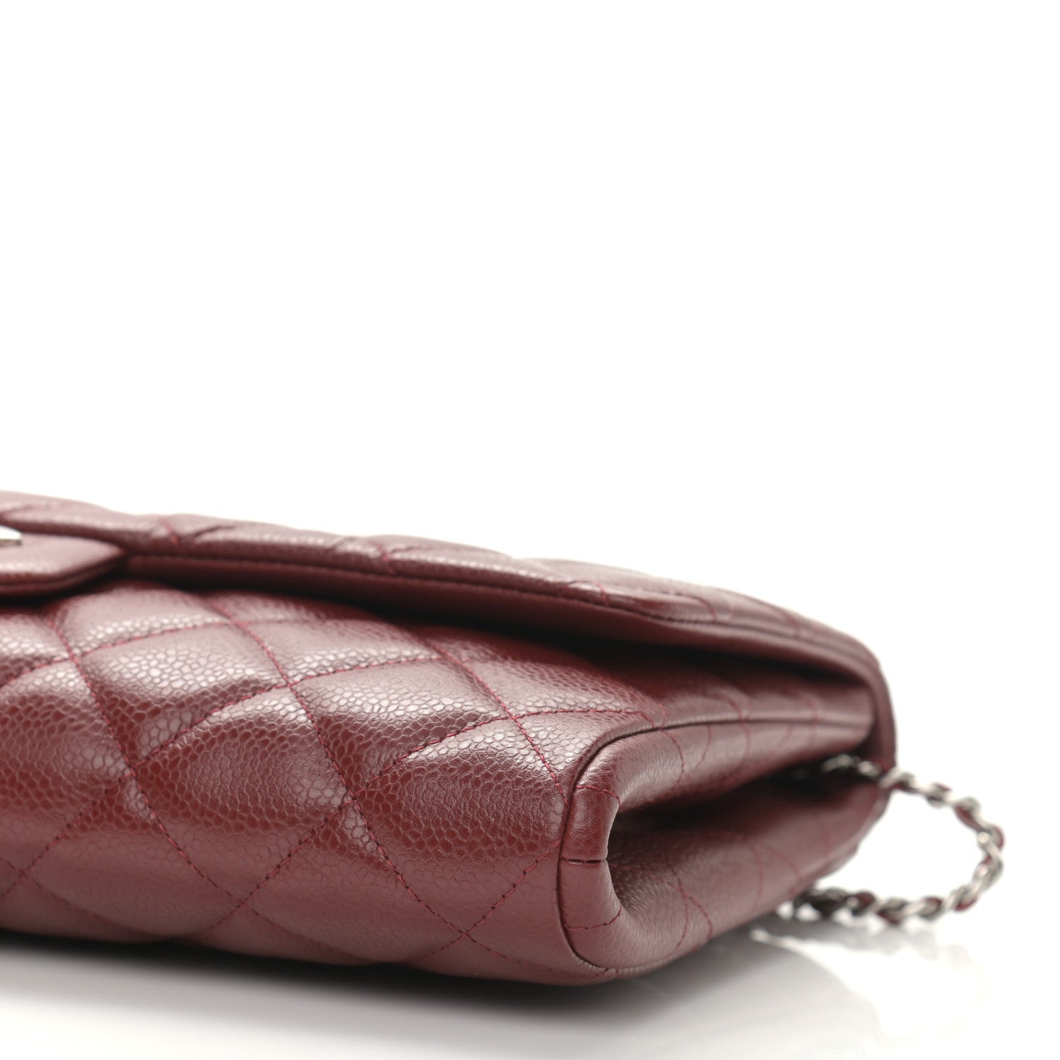 Chanel Caviar Quilted Clutch With Chain Flap Dark Red 9 of 9