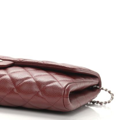 Chanel Caviar Quilted Clutch With Chain Flap Dark Red 9 of 9