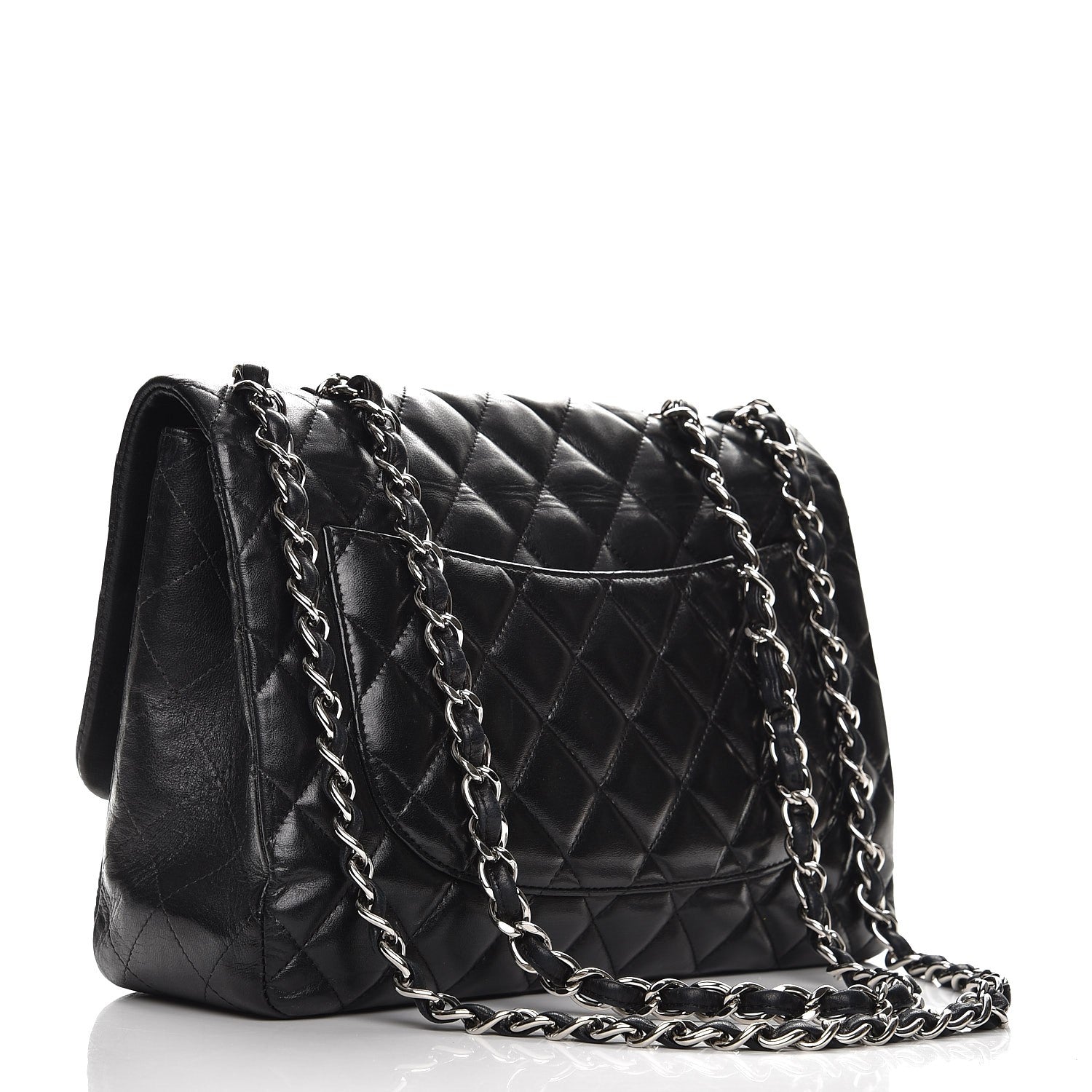 Chanel Lambskin Quilted Jumbo Single Flap Black 4 of 12