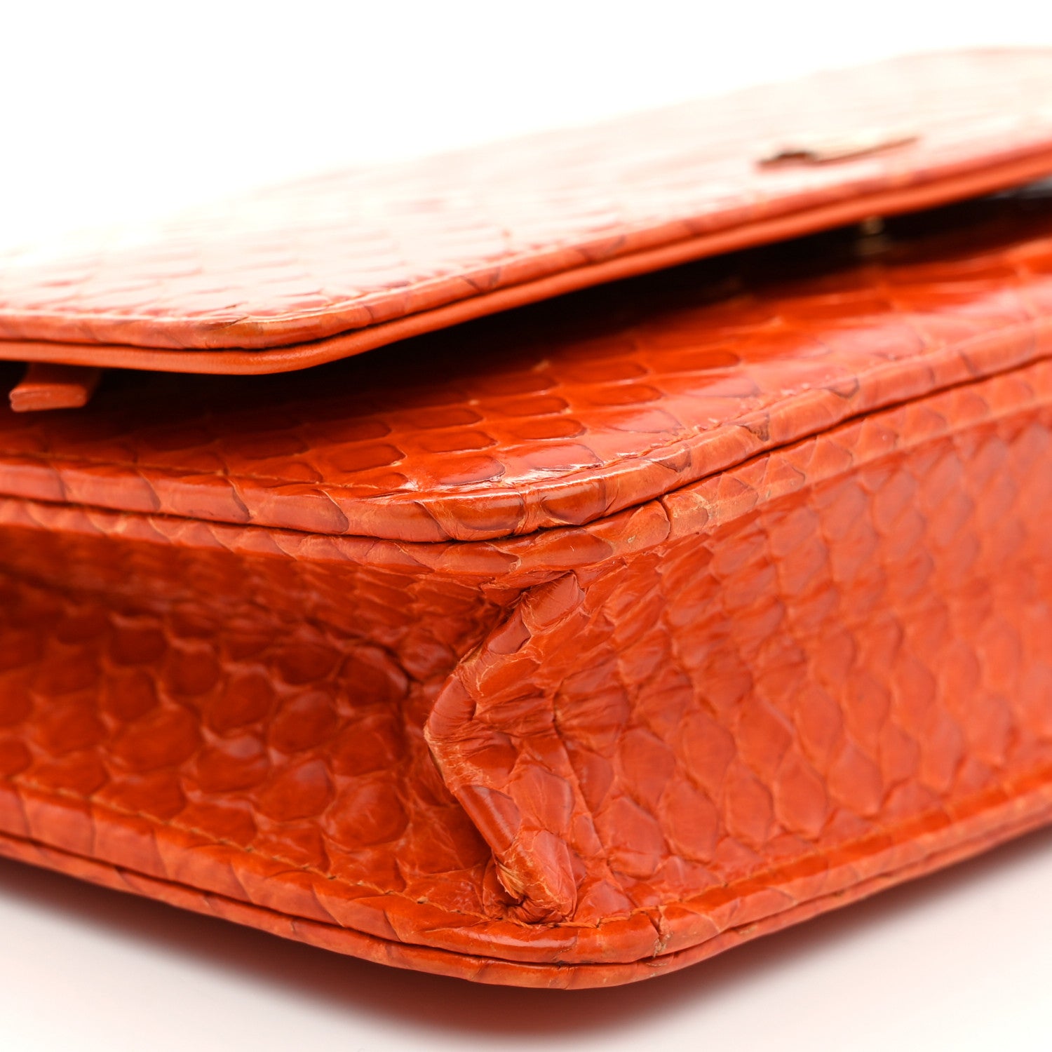 Chanel Snakeskin Wallet On Chain WOC Orange 10 of 11
