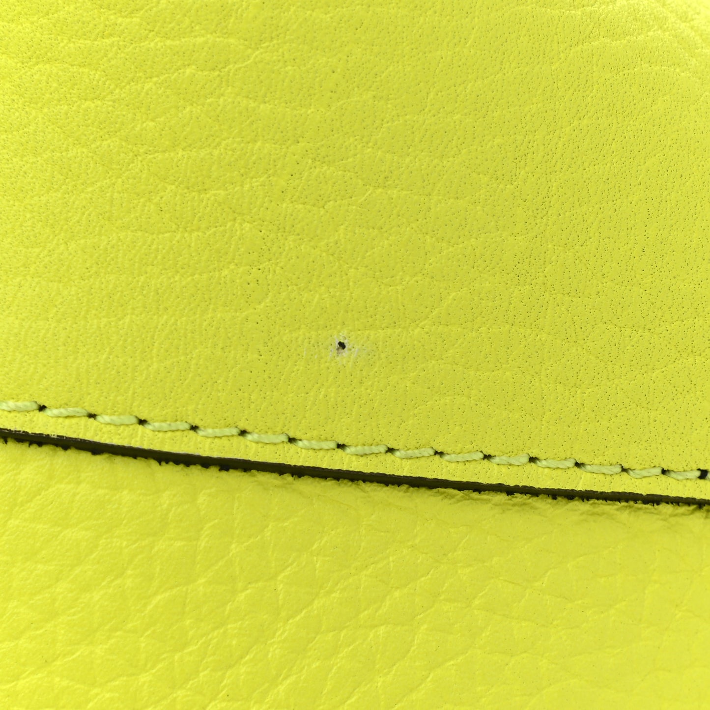 Grainy Calfskin Remington Tote Neon Yellow