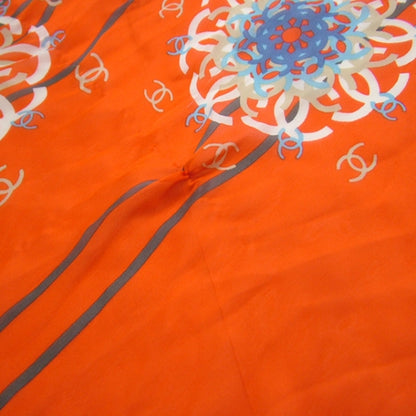 Chanel Silk Scarf CC Logo Orange 4 of 6