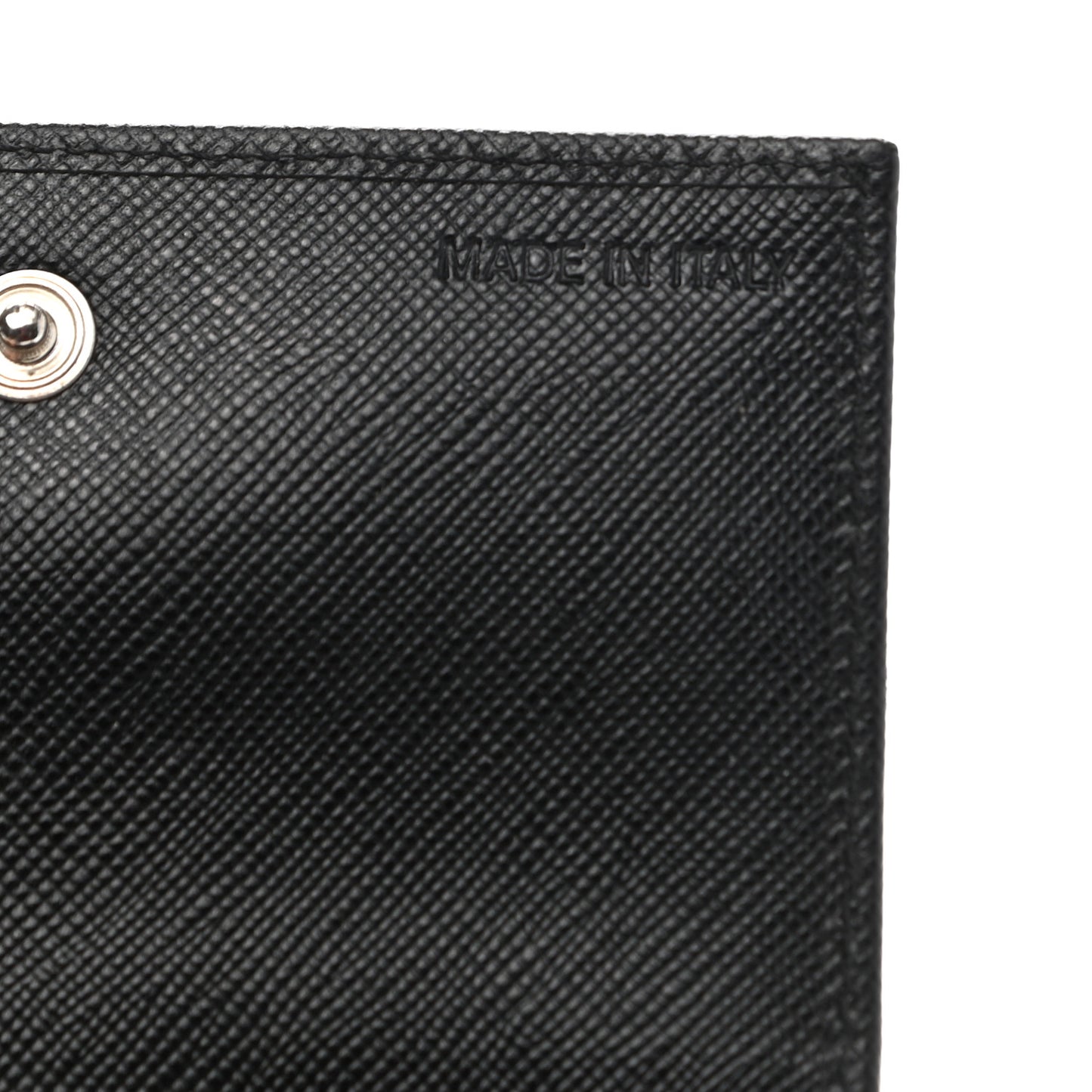 Saffiano Metal Tri-Fold Wallet Black