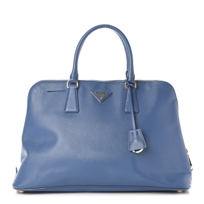 Prada Saffiano Lux Large Promenade Tote Bluette 1 of 13