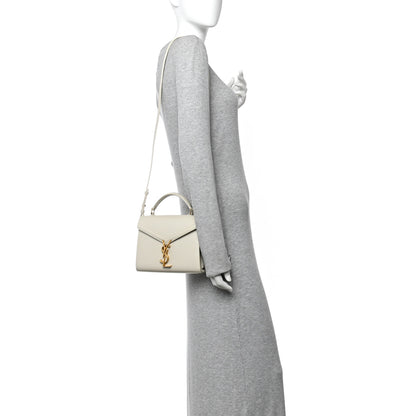 Saint Laurent Grain de Poudre Mini Classic Monogram Cassandra Top Handle Crema Soft 3 of 21