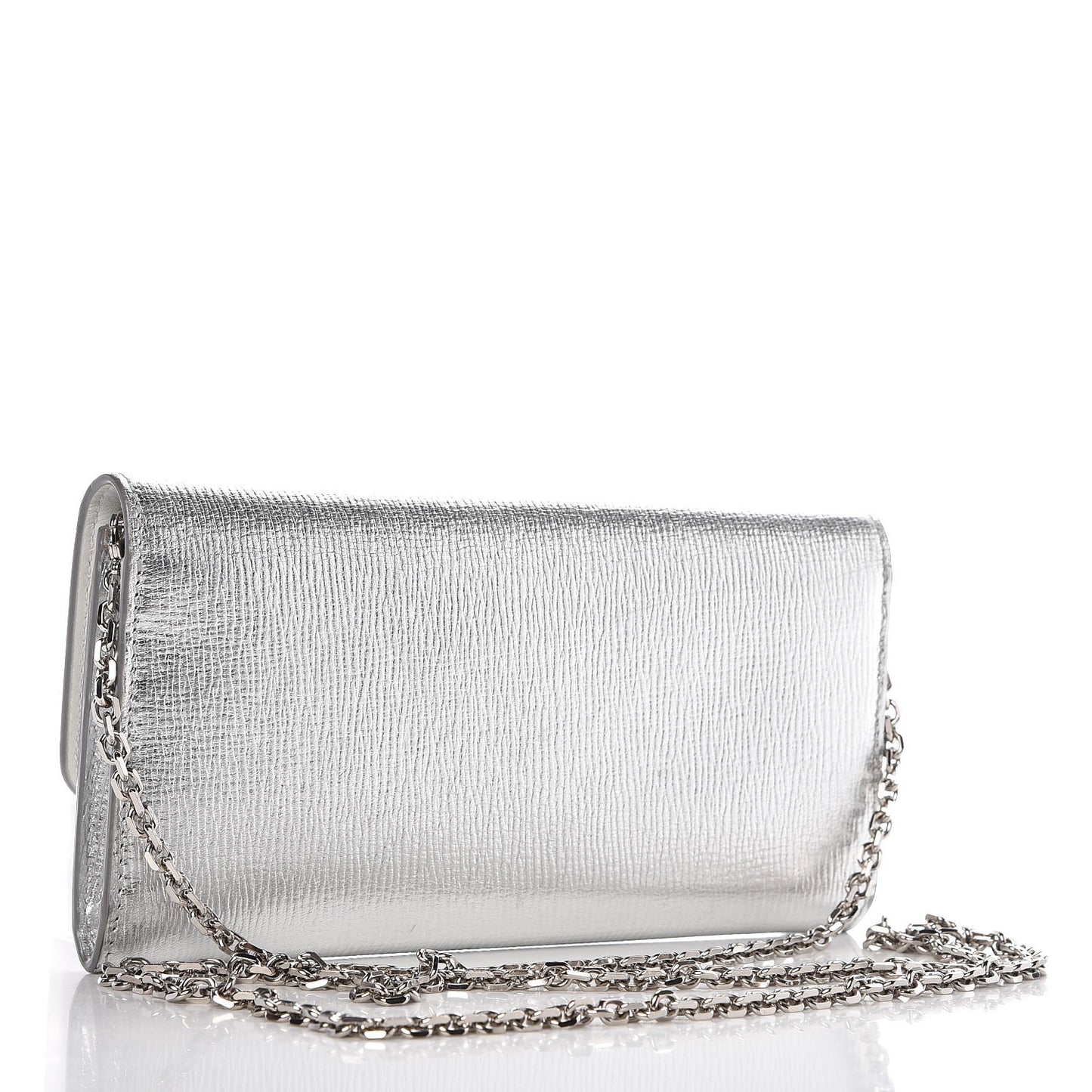 Goatskin Diorever Wallet On Chain Argent
