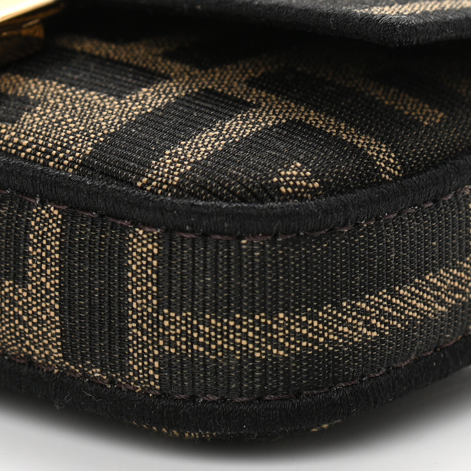 Fendi Fabric Jacquard FF 1974 Nano Baguette Charm Tobacco Moro Black 10 of 12