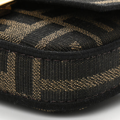 Fendi Fabric Jacquard FF 1974 Nano Baguette Charm Tobacco Moro Black 10 of 12