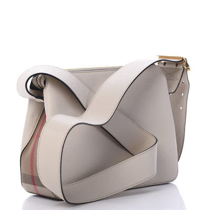 Burberry Soft Grain Calfskin House Check Small Helmsley Crossbody Limestone 2 of 9
