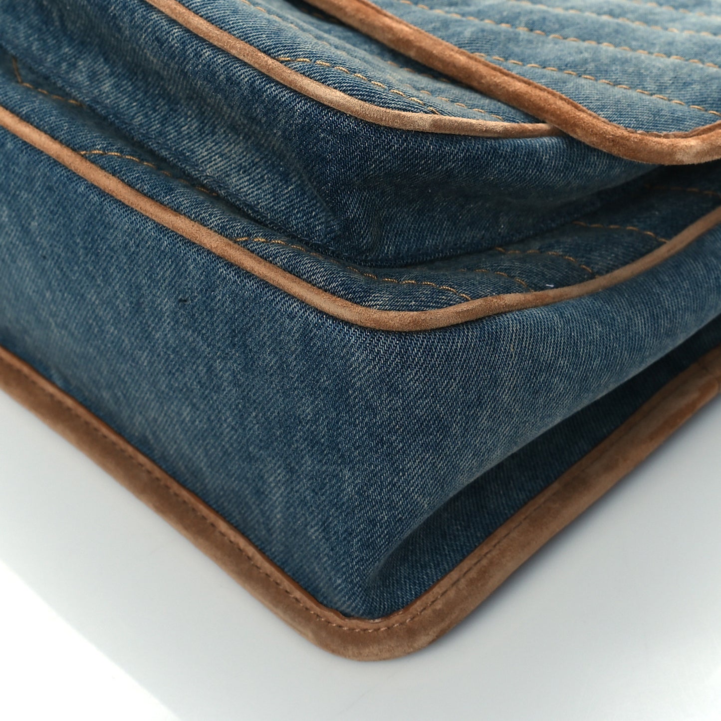 Denim Suede Monogram Medium Niki Chain Satchel Blue Cinnamon
