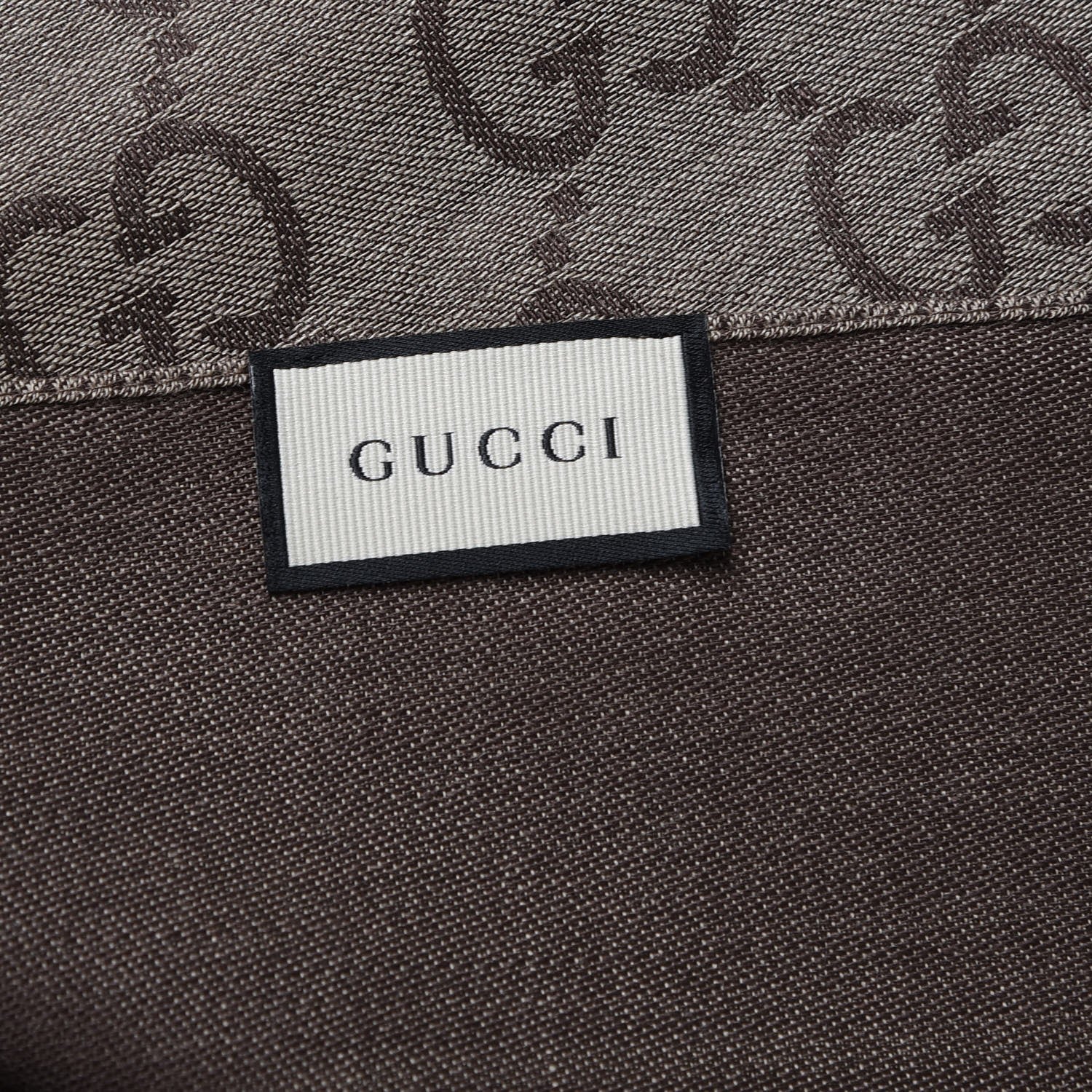 Gucci Wool Silk GG Monogram GGNat Scarf Rope Dark Brown 4 of 6
