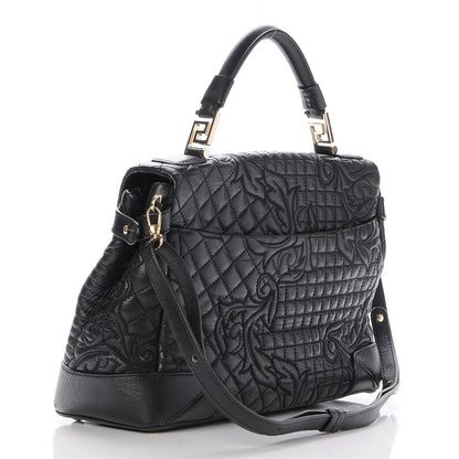 Versace Barocco Quilted Nappa Altea Vanitas Satchel Black 4 of 7