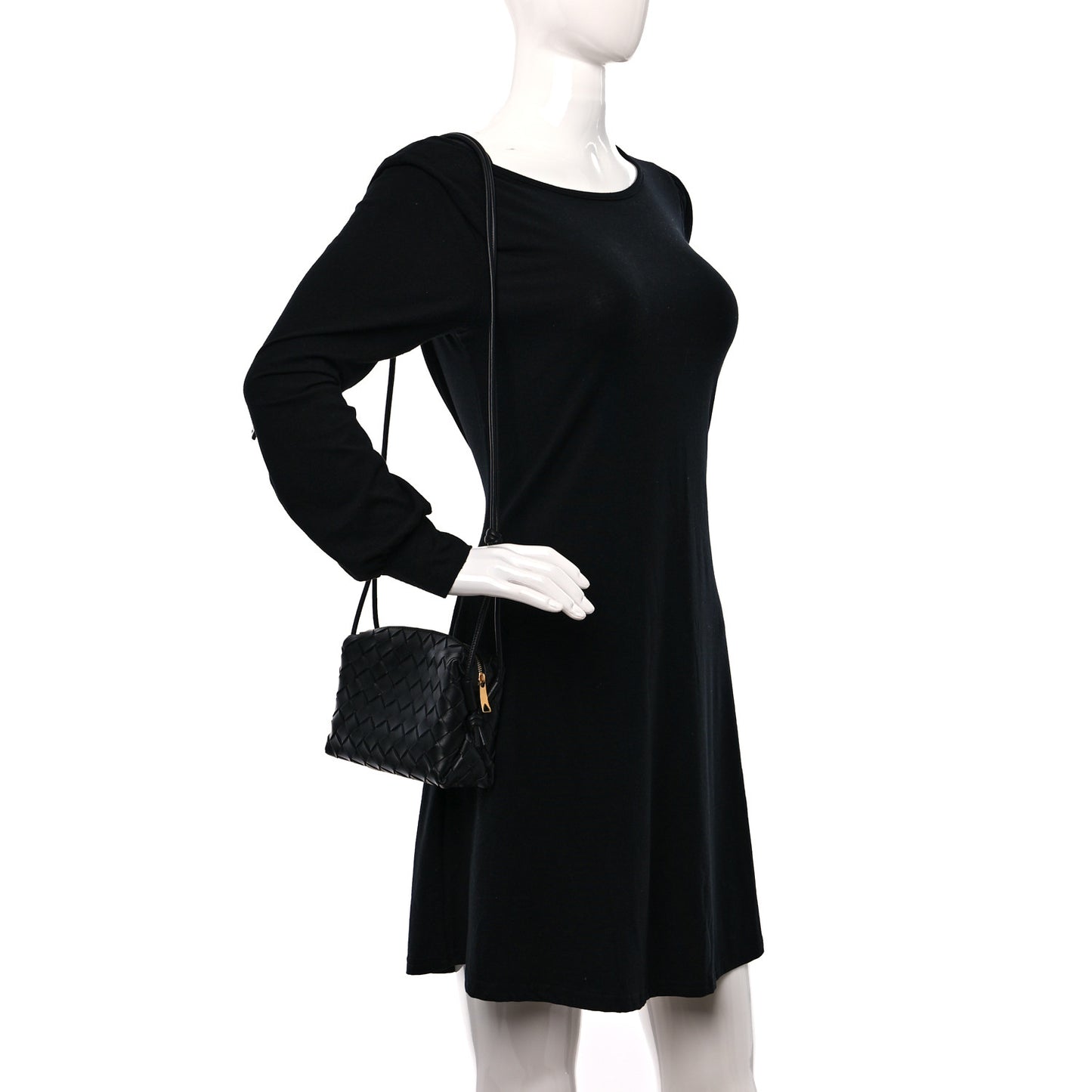 Nappa Intrecciato Mini Loop Camera Bag Black