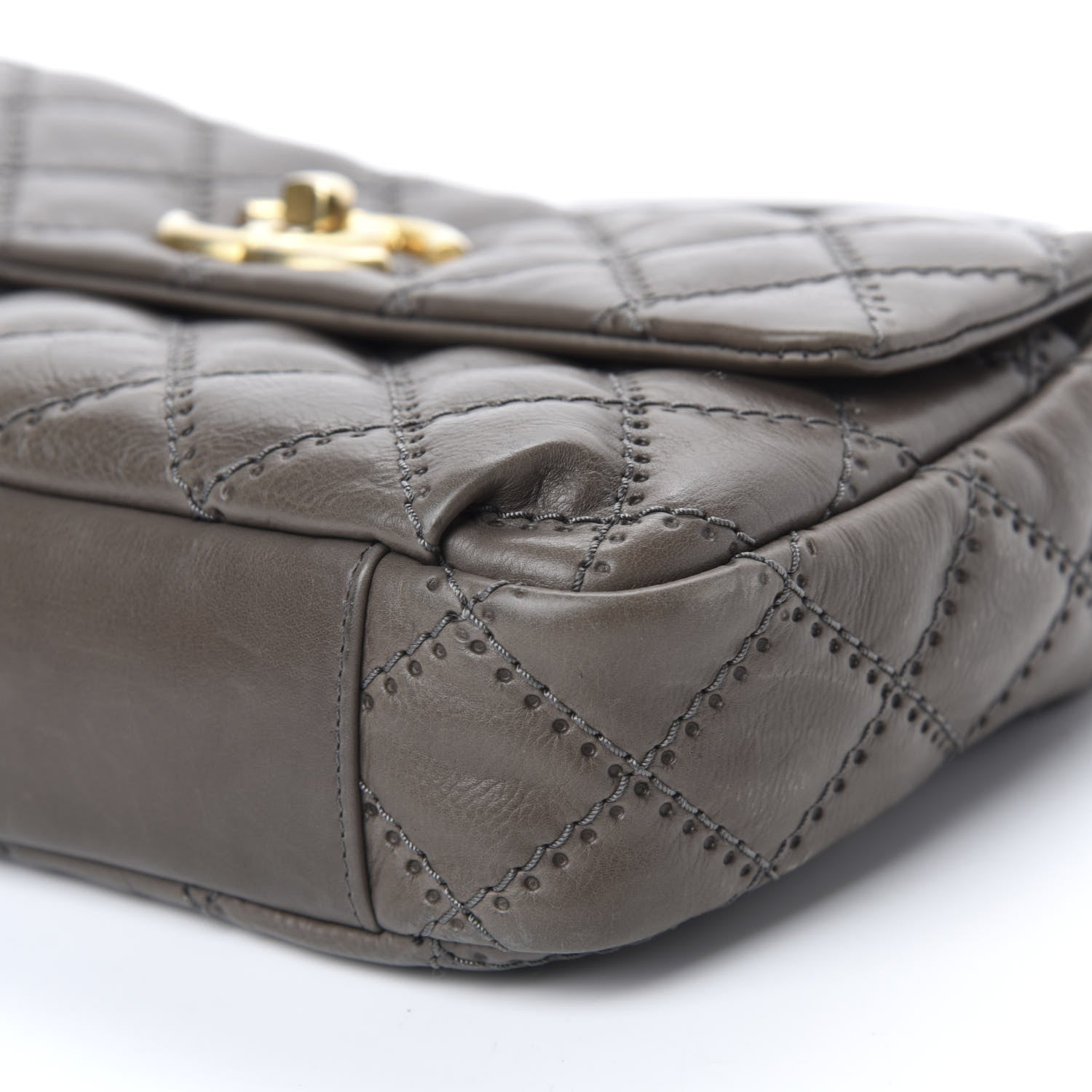 Chanel Calfskin Quilted Retro Chain Flap Dark Grey 7 of 11