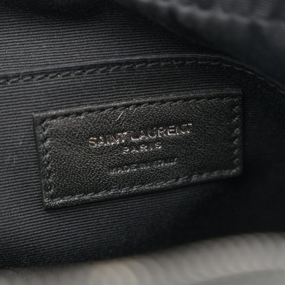 Saint Laurent Calfskin Matelasse Monogram Monochrome Lou Camera Bag Black 6 of 13