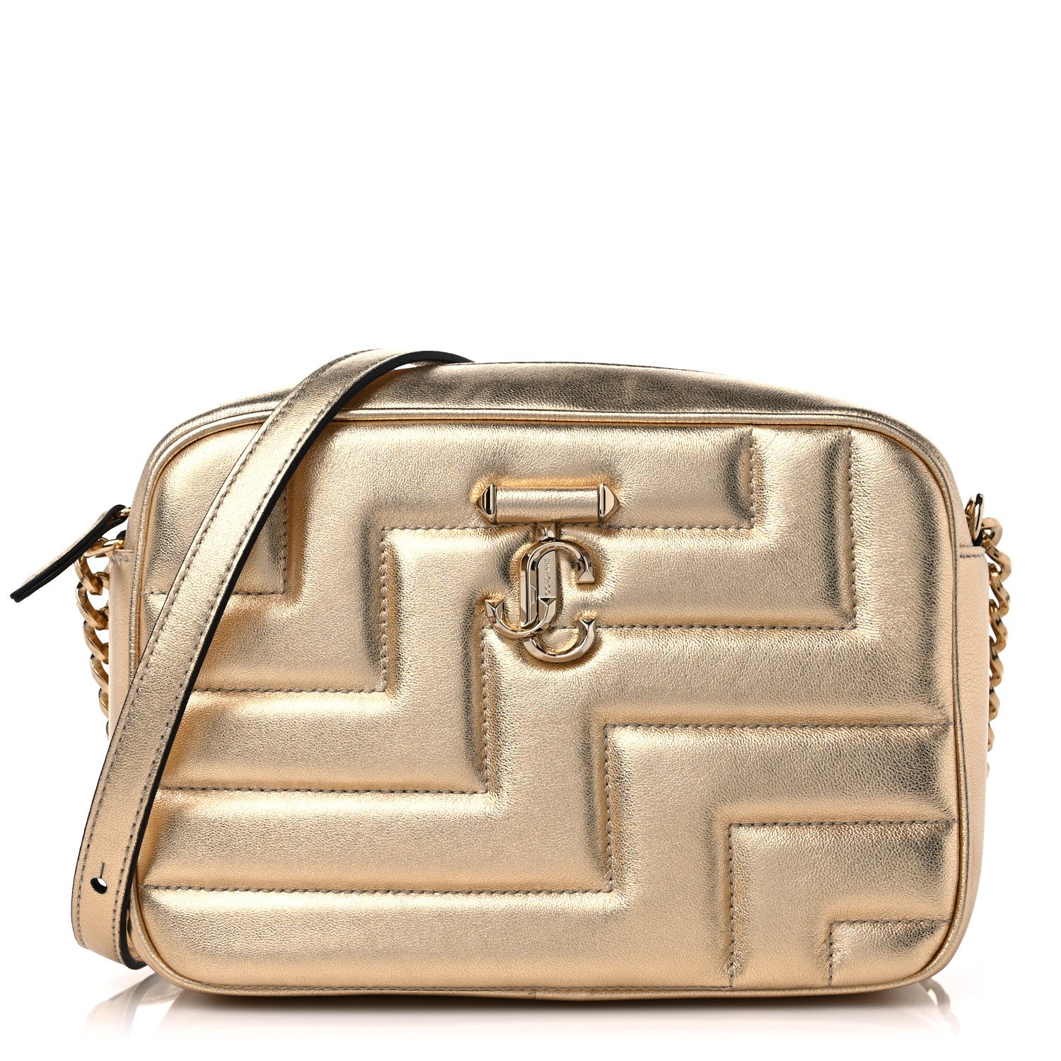 Jimmy Choo Metallic Nappa Quilted Varenne Camera Bag Gold 1 of 8