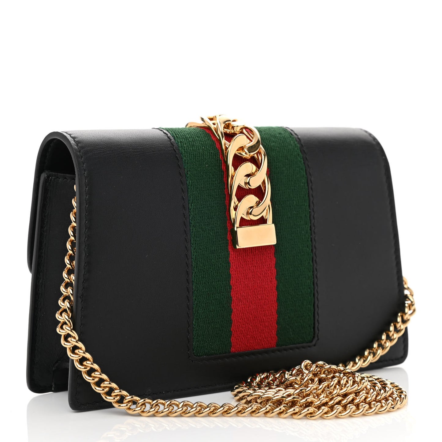 Calfskin Super Mini Sylvie Chain Shoulder Bag Black