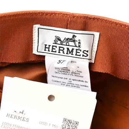 Hermes Calfskin Newton Eddie Cap 57 Gold 8 of 8