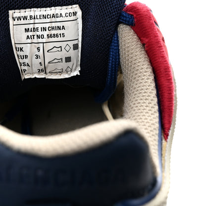 Balenciaga Rubber Mesh Bi-Color Womens Track.2 Open Sneakers 39 Beige Blue Red 18 of 20