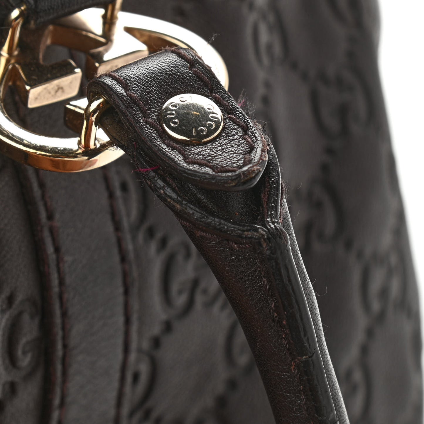 Guccissima Small Lovely Heart Tote Chocolate