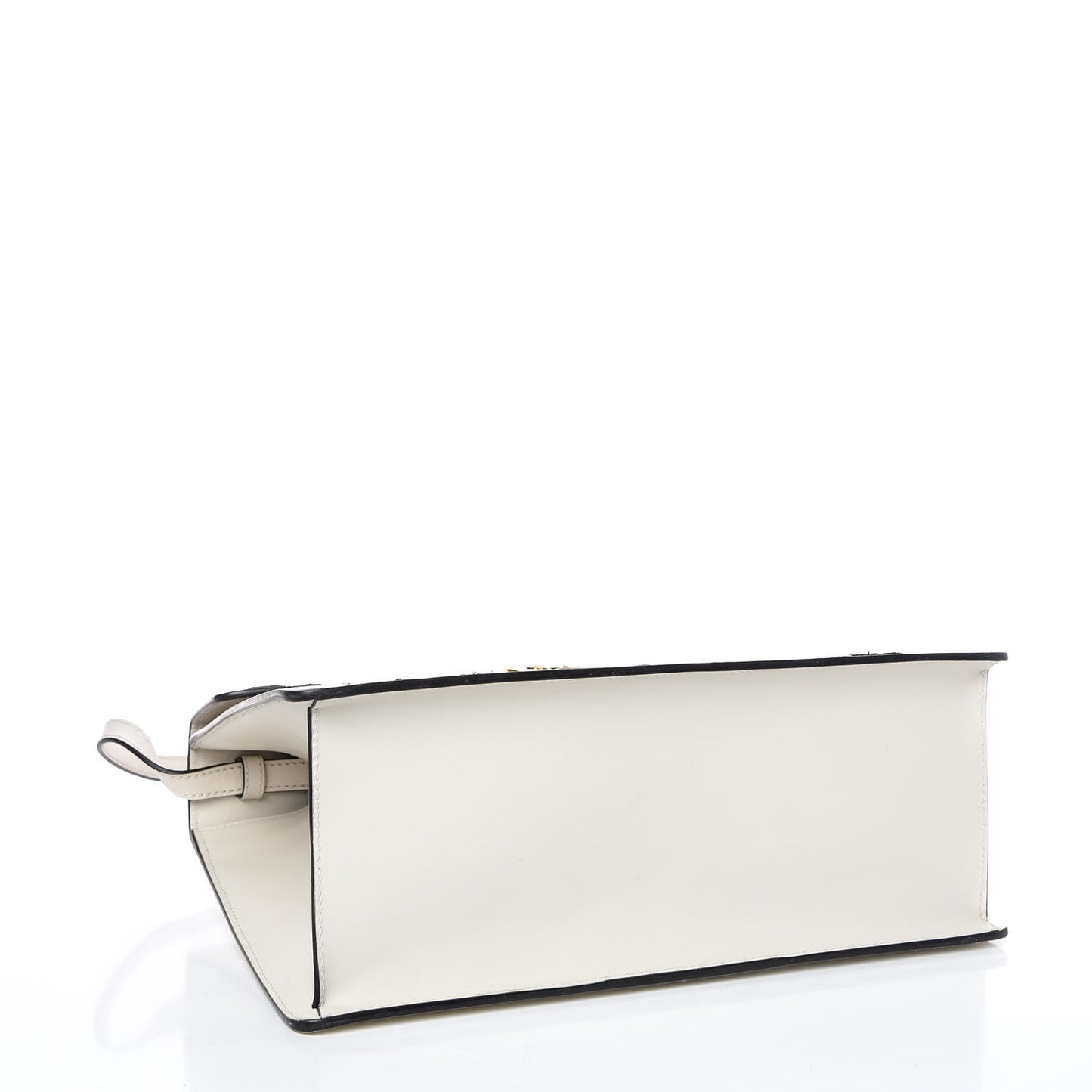 Calfskin Embroidered Medium Sylvie Top Handle Bag White