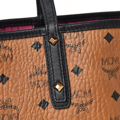 MCM Visetos Large Project Reversible Shopper Tote Cognac 15 of 28
