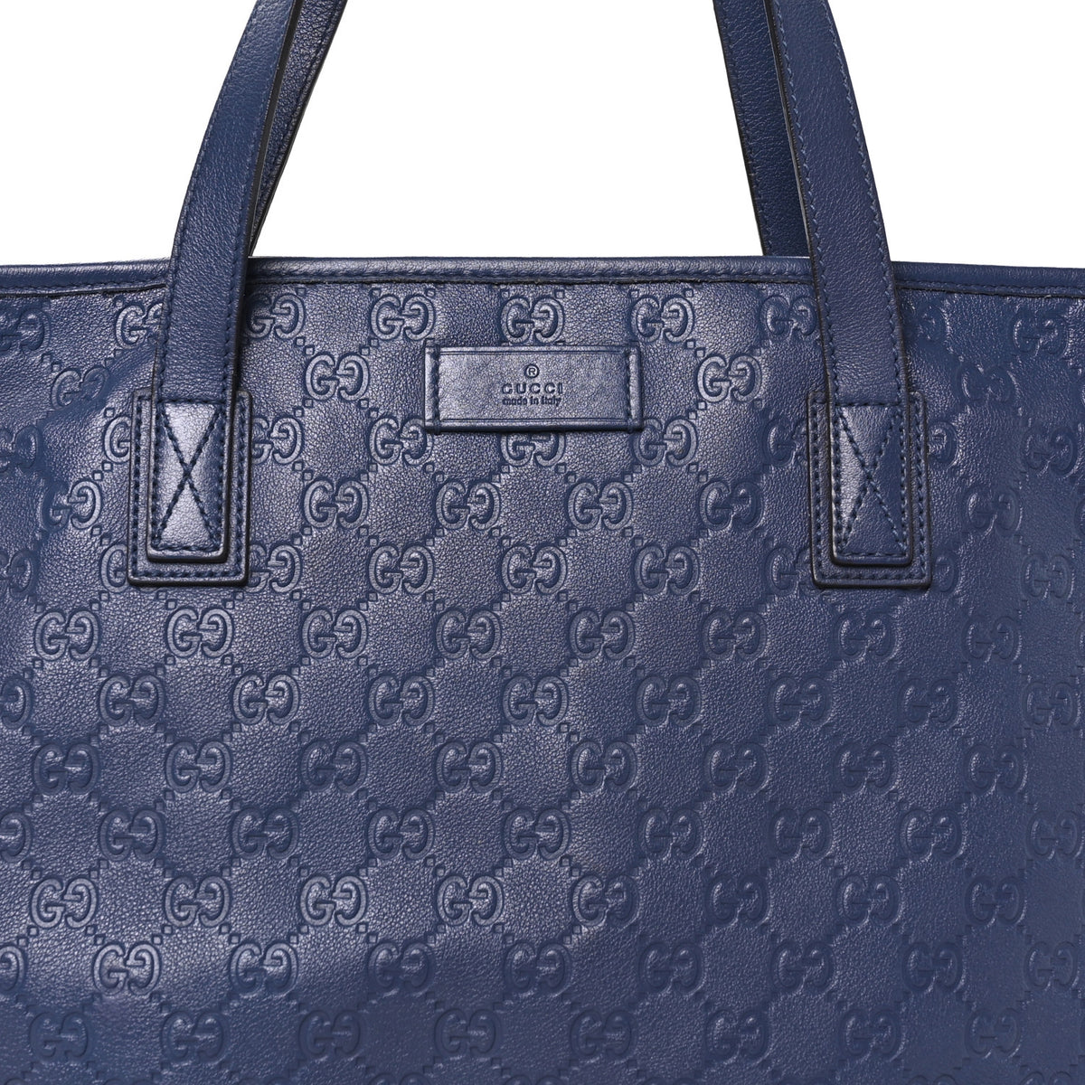 Guccissima Medium Zippered Shopping Tote Blue