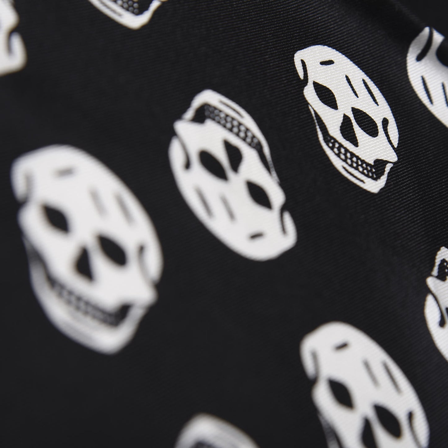 Silk Skull Scarf Black White