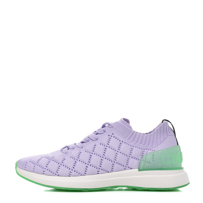 Chanel Knit Quilted Womens CC Sneakers 39.5 Light Purple 1 of 14