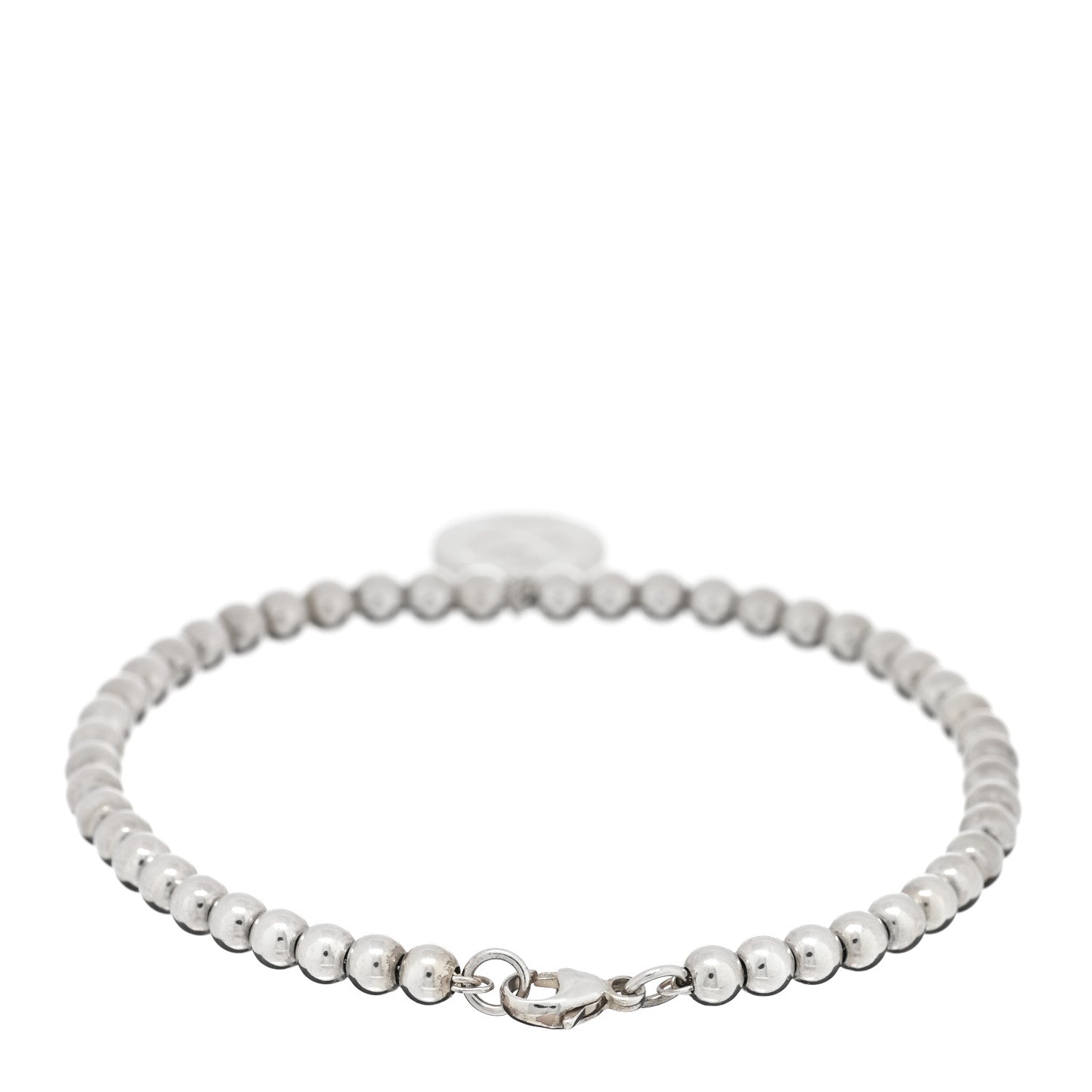 Tiffany Sterling Silver 4mm Paloma Picasso Bead Loving Heart Tag Bracelet 2 of 3