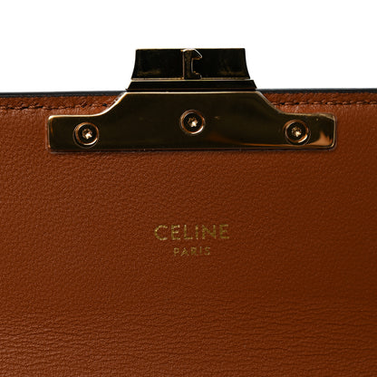 Celine Canvas Calfskin Triomphe Shoulder Bag Tan 6 of 12