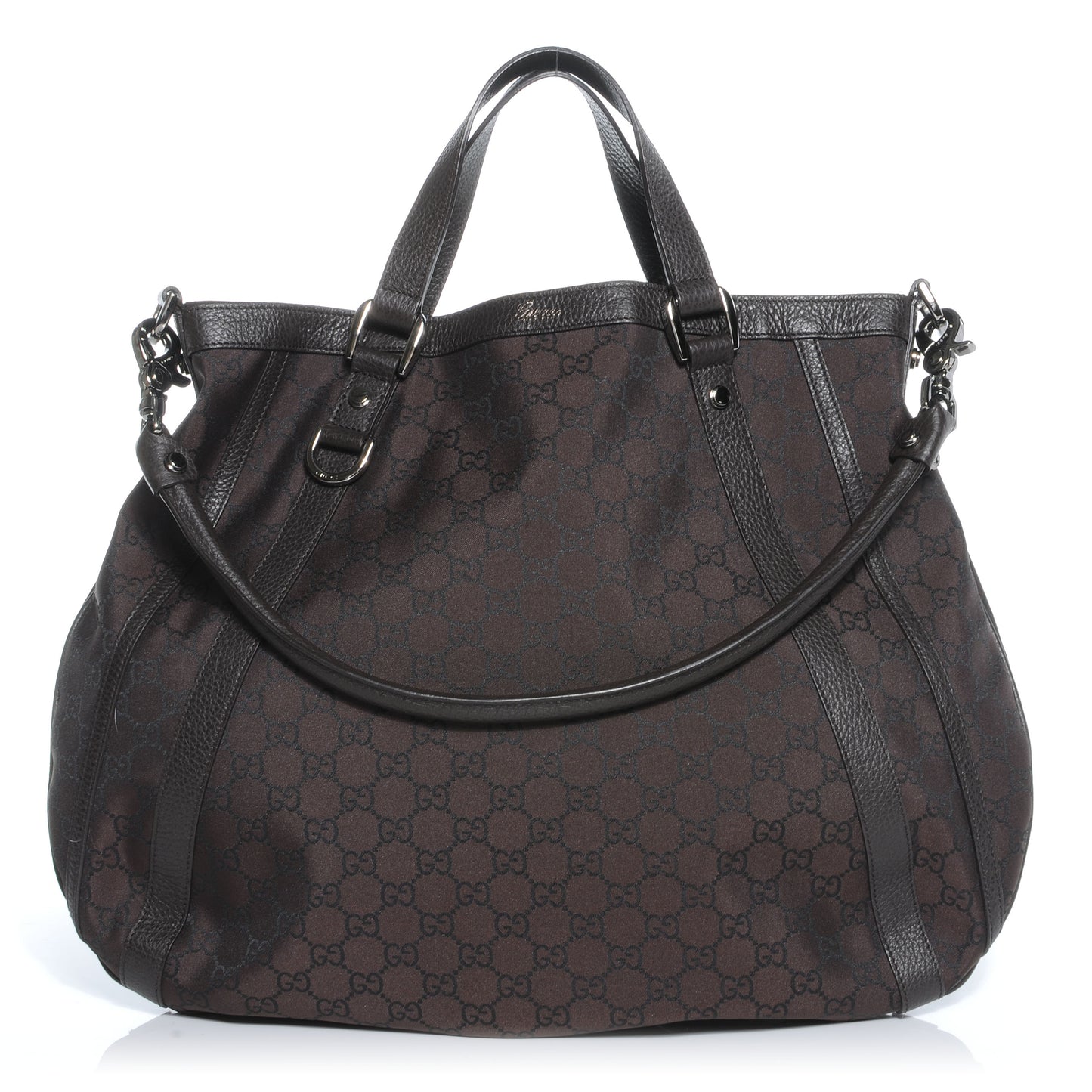 Nylon Monogram Medium Abbey Convertible Tote Dark Brown
