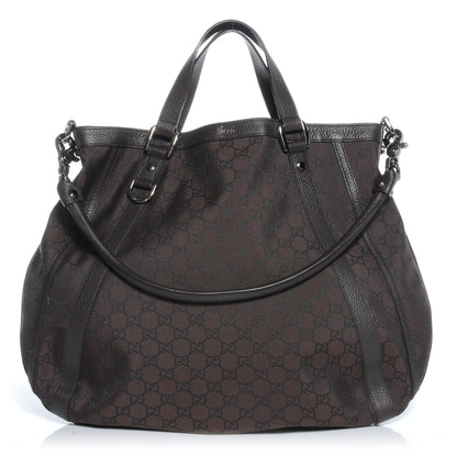 Gucci Nylon Monogram Medium Abbey Convertible Tote Dark Brown 1 of 8