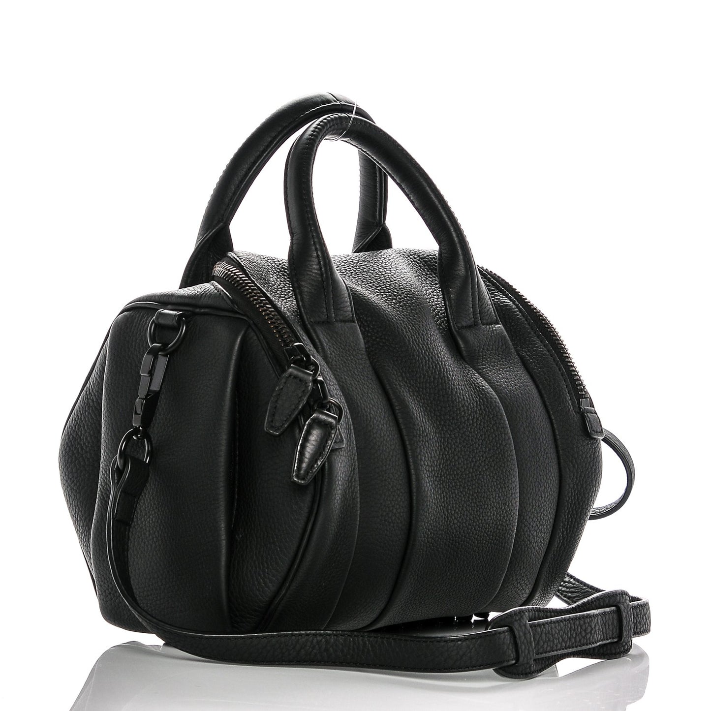 Pebbled Lambskin Rockie Black Matte Black Hardware