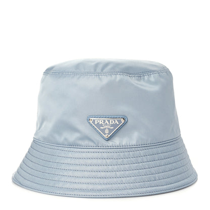 Prada Re-Nylon Metal Triangle Logo Womens Bucket Hat M Fiordaliso 2 of 9