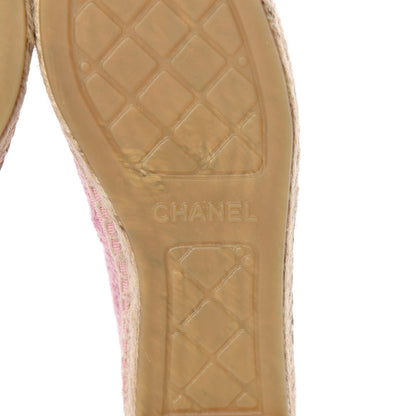 Chanel Tweed Patent CC Espadrilles 36 Pink Black 7 of 11