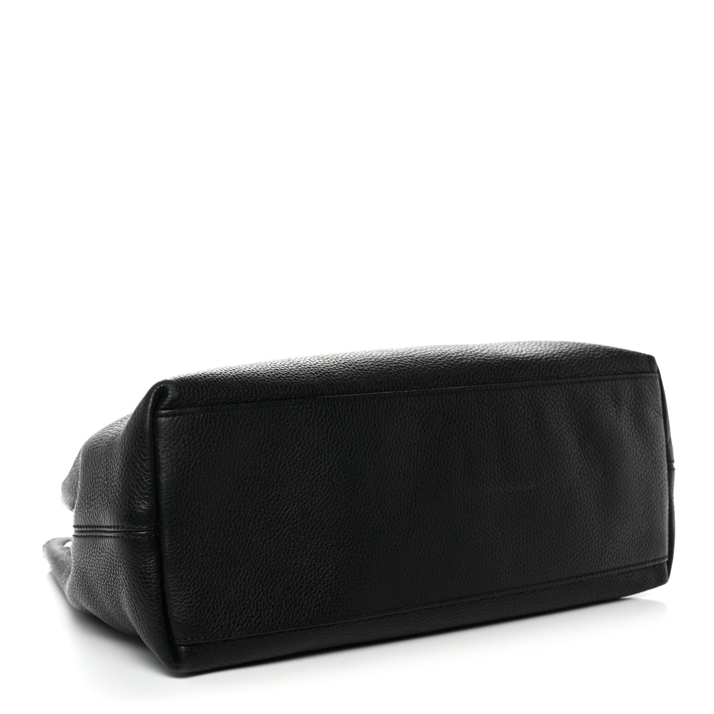 Pebbled Calfskin Studded Medium Soho Chain Shoulder Bag Black