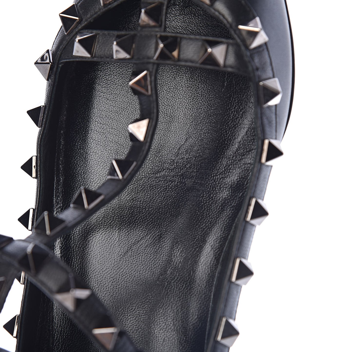 Nappa Rockstud Cage Ballerina Flats 38 Black