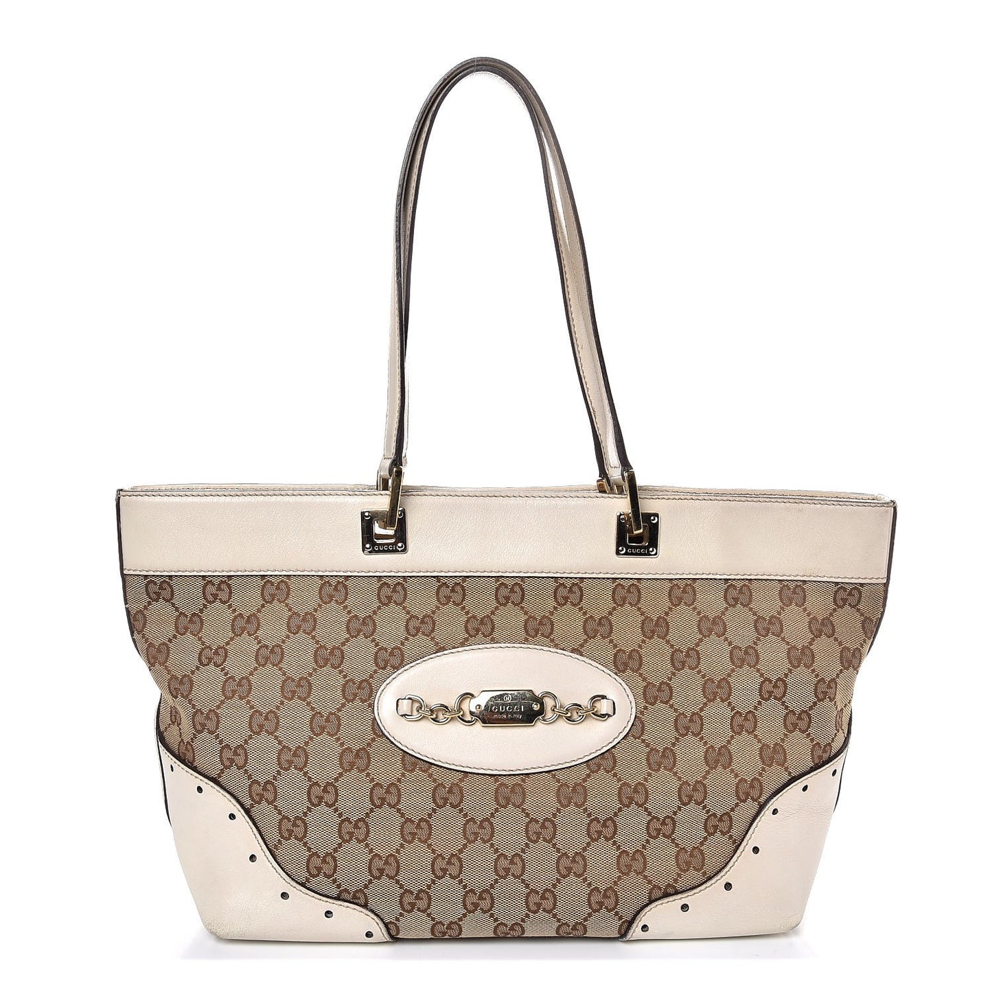 Monogram Large Punch Tote Off White