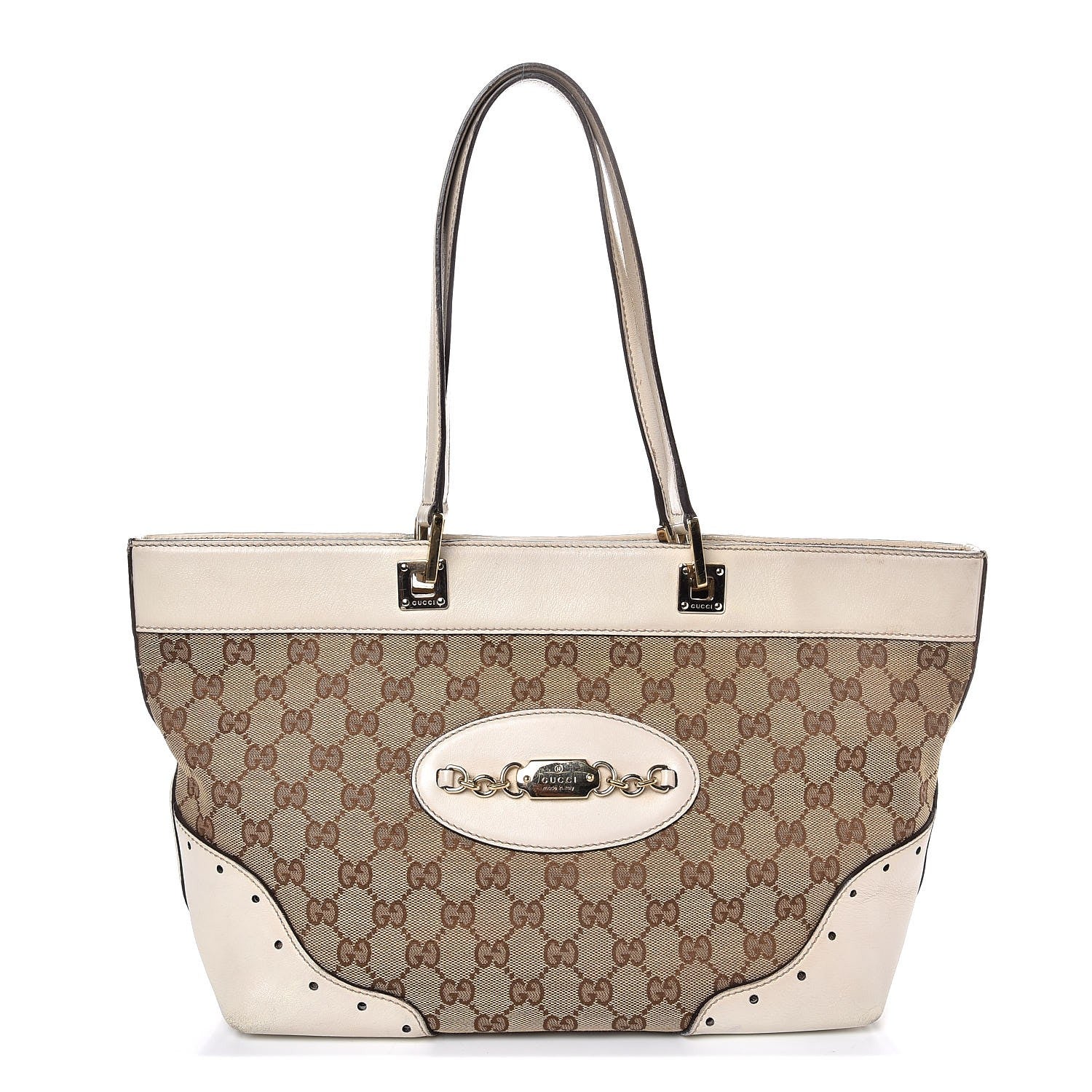 Gucci Monogram Large Punch Tote Off White 1 of 12