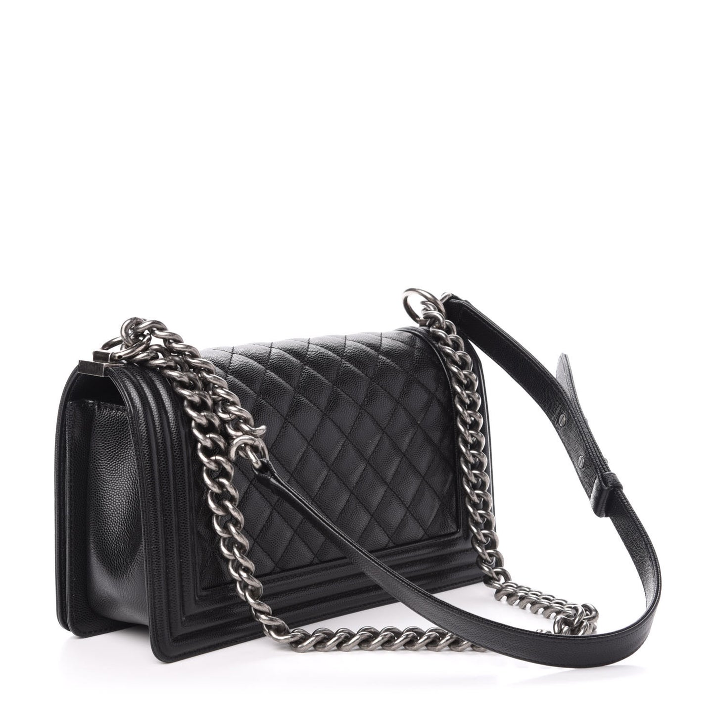 Caviar Quilted Medium Boy Flap Black