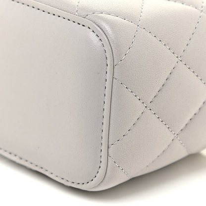 Chanel Lambskin Quilted Top Handle Mini Vanity Case With Chain Grey 10 of 12